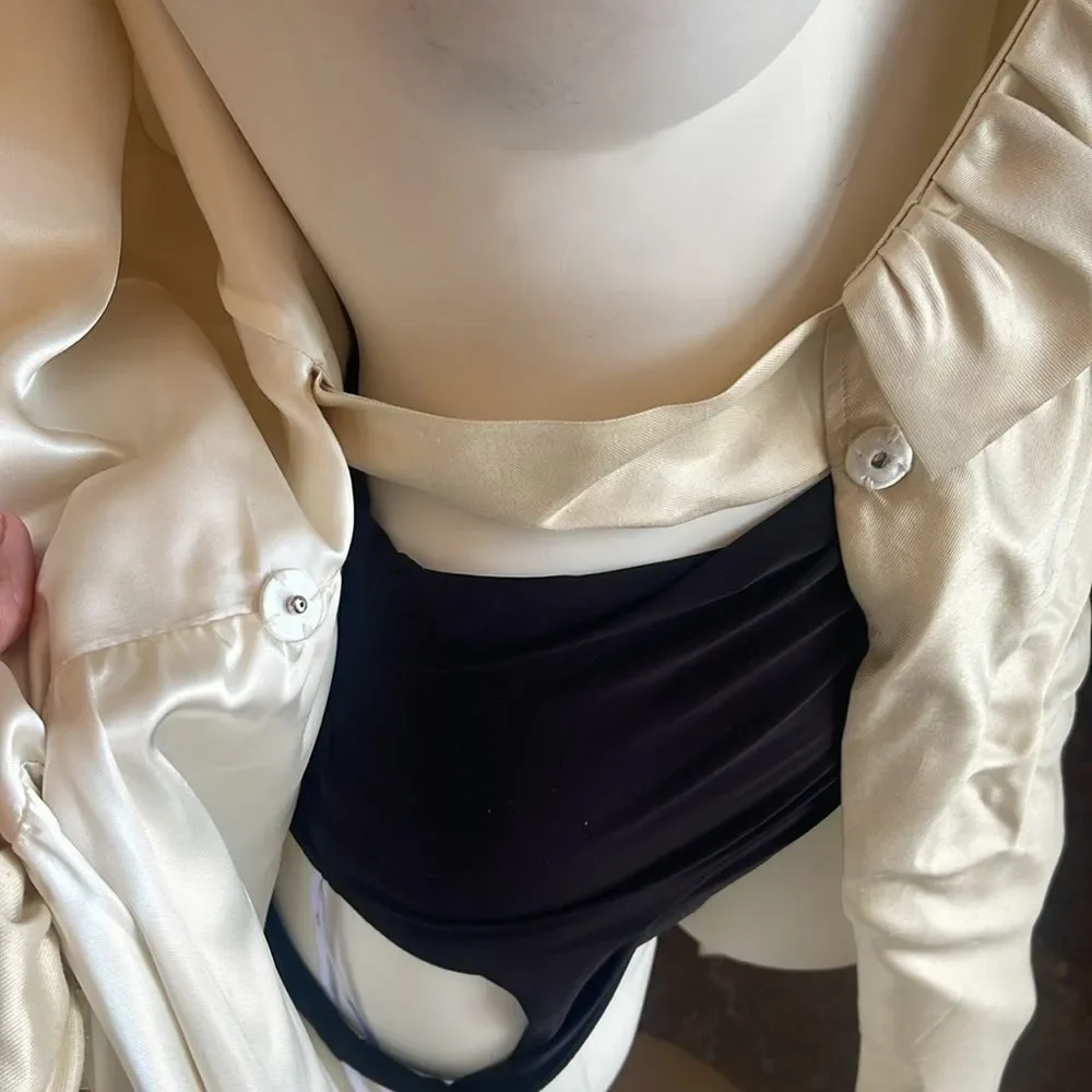 kate spade Wedding Belles Aubrey Wrap Ruffle Silk Dress 4
